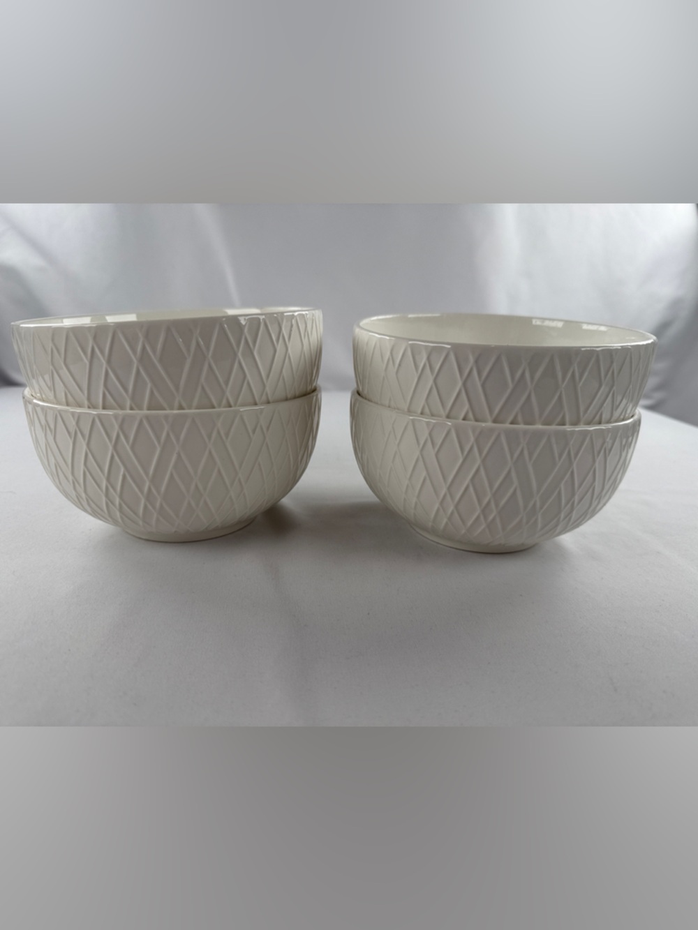Set of 4 Gibson Elite Red Series Lexington Dinnerware Ceramic Bowl - Picture 3 of 6
